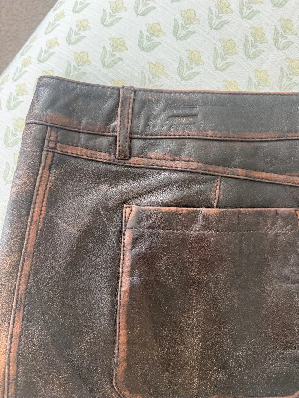 Michael Kors Brown Leather Mini Skirt